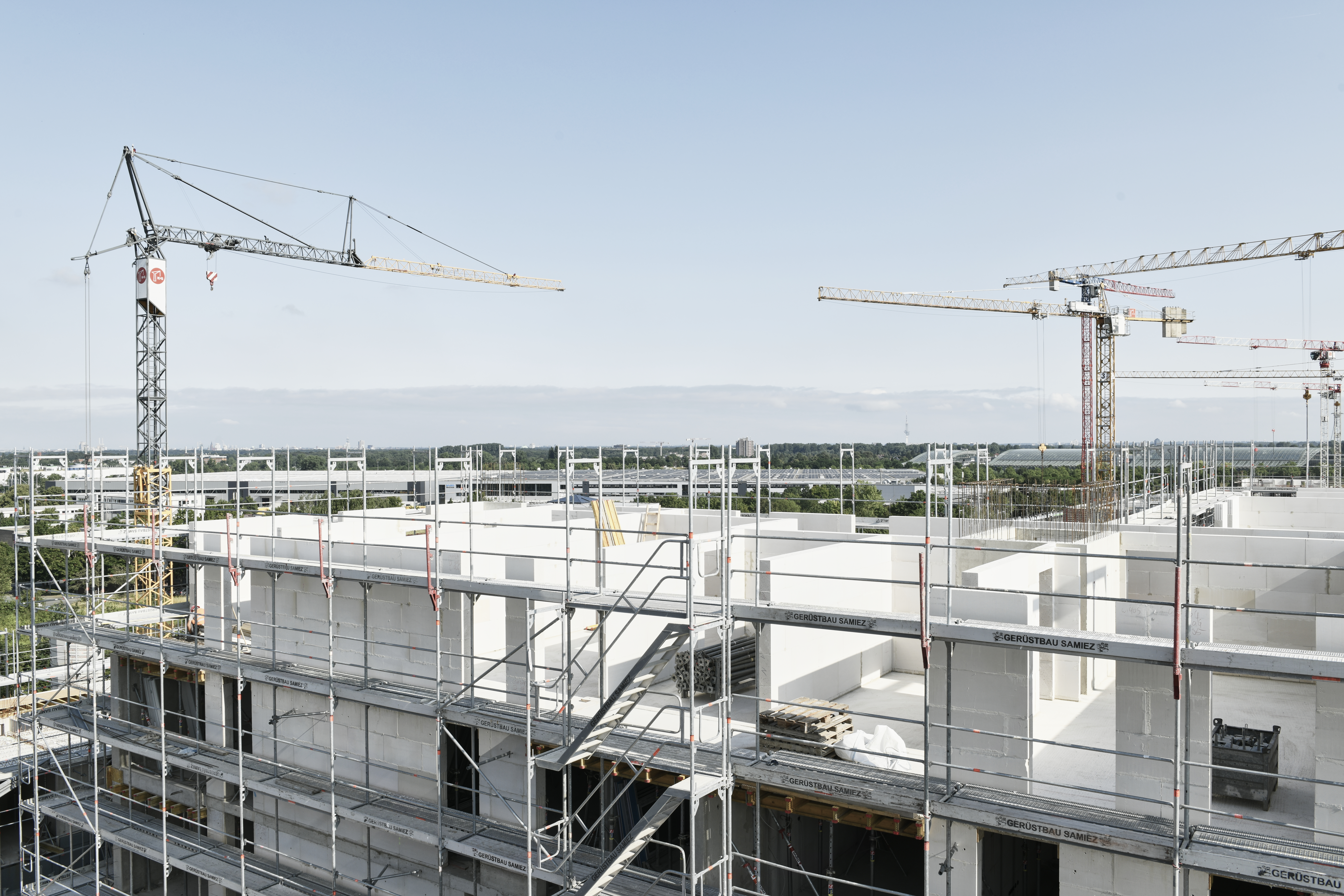 Baustelle Kronsrode Hannover Rohbau Kräne